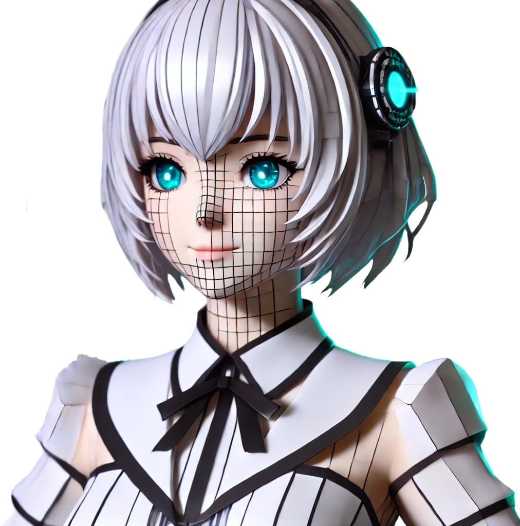 Futuristic 3D AI Character Maid Robot